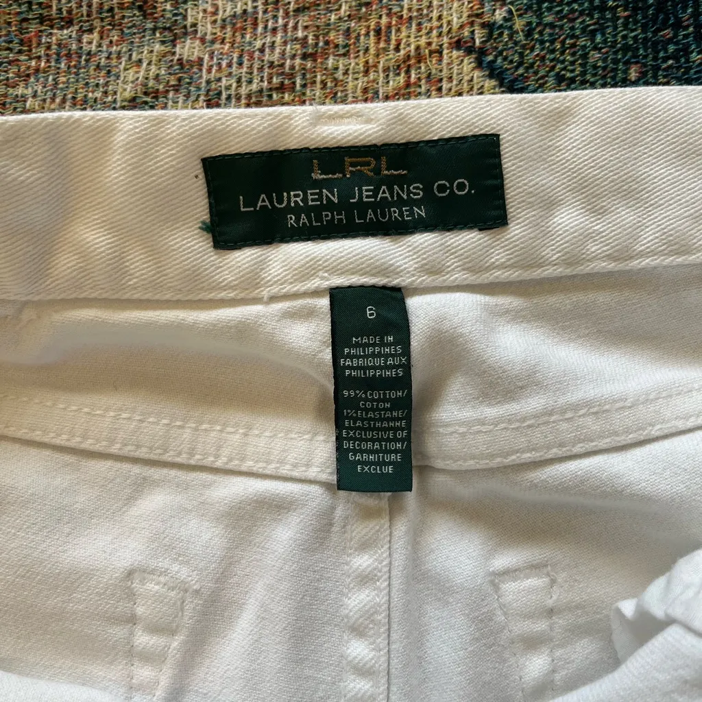 Lauren Jeans Co Ralph Lauren White Straight Leg Y2K Jeans Size 6 Low Rise Preppy - Image 15
