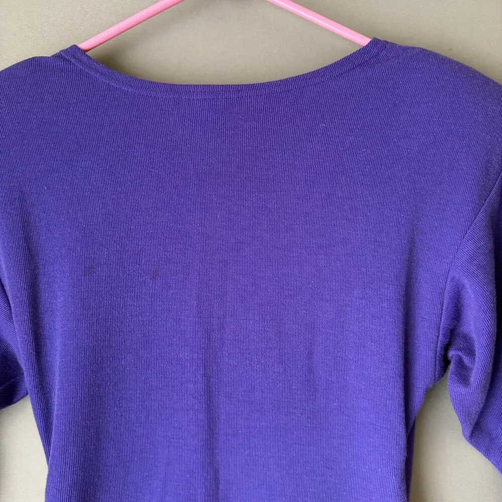Tower U.S.A. sz M purple Vintage sheath‎ sweater mini Dress Size M - Image 8