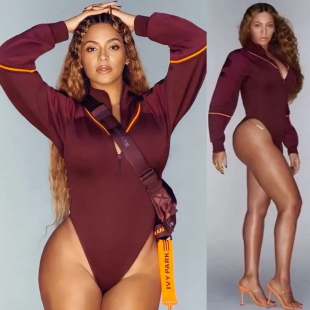 Adidas X Ivy Park TT Bodysuit Maroon Amazon Red Solar Orange Beyoncé - Image 4