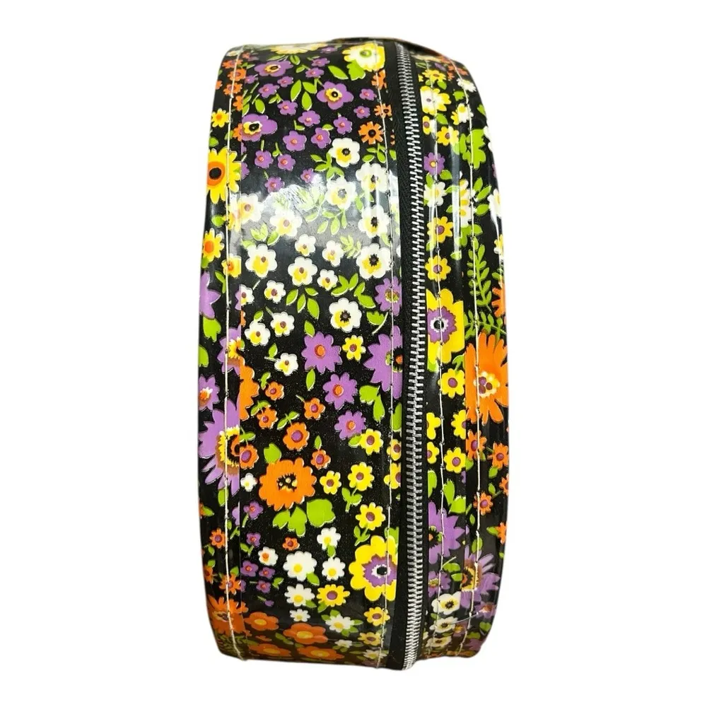 Vintage circular mod 60s zippered round bag Black - Image 2