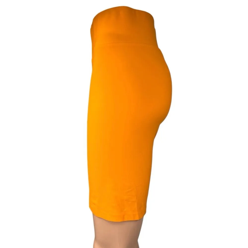 & Other Stories Orange High Waist Yoga Workout Athletic Biker Shorts Size 8 - Image 2