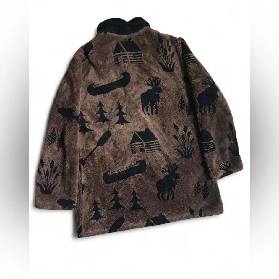 🧥 OUTBROOK Coat Jacket Fleece Lodge Western Winter Women’s Size L. Brown Size L - Image 3