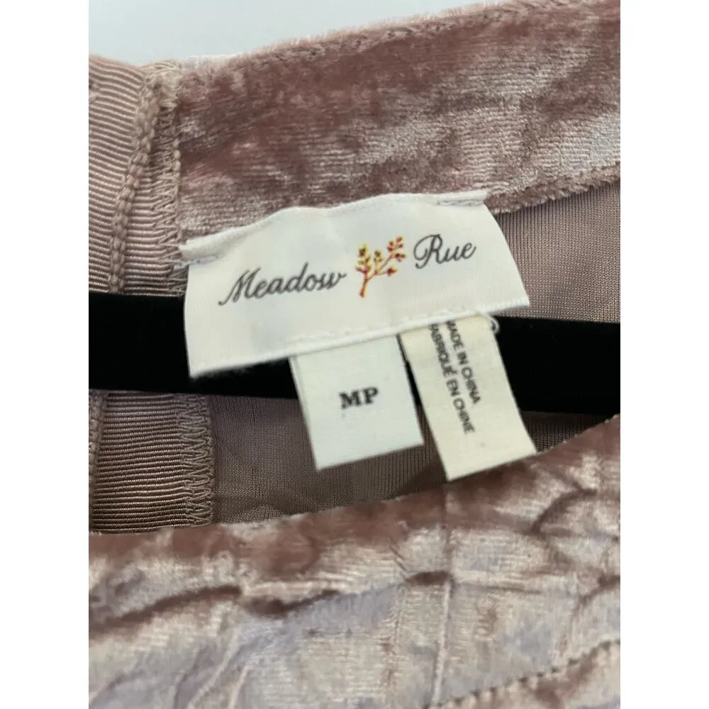 Anthropologie Meadow Rue Crushed Velvet Chiffon Floral Sleeves Top Medium - Image 8