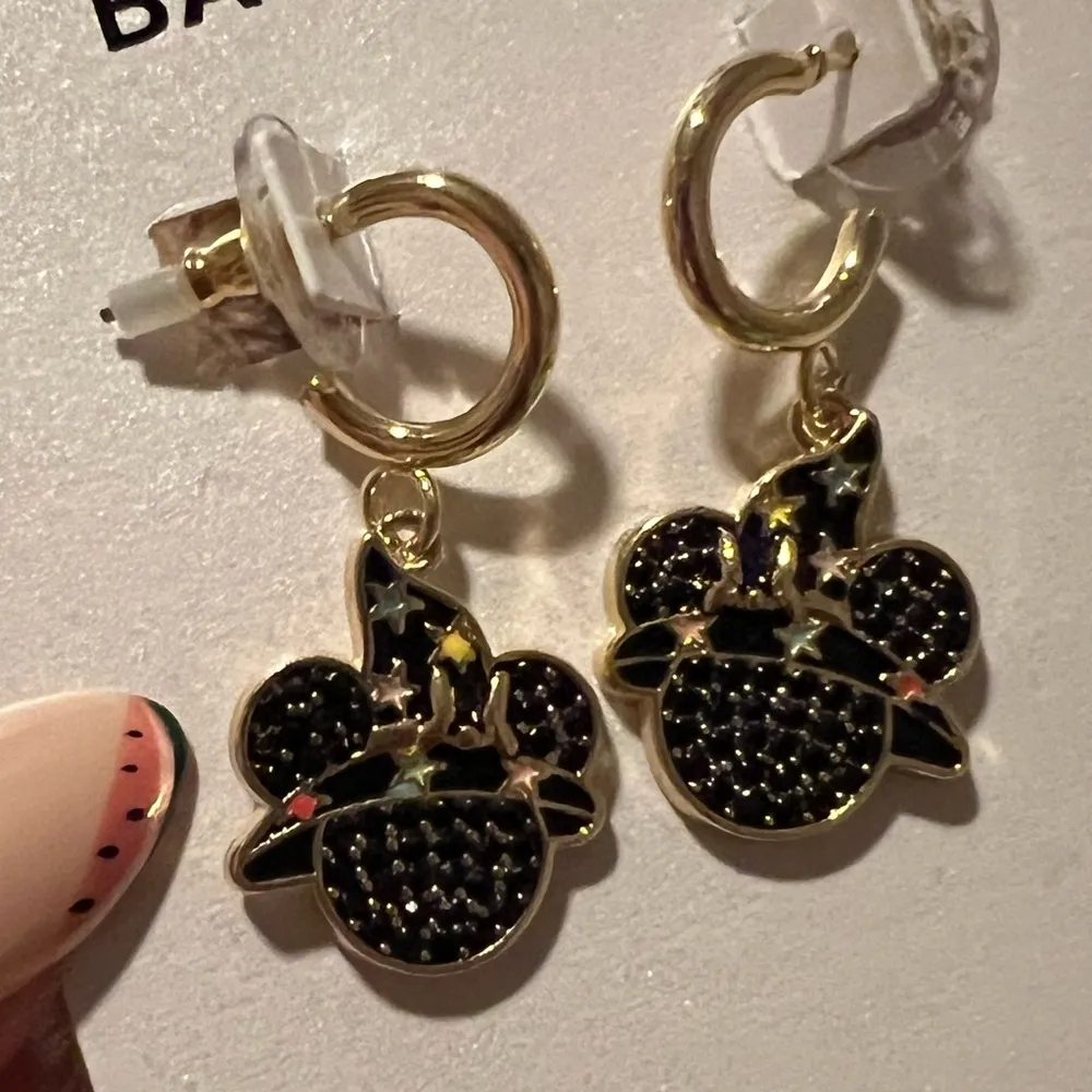 BaubleBar x Disney Minnie Rhinestone Witch Sorcerer Halloween Dangle Earrings - Image 4