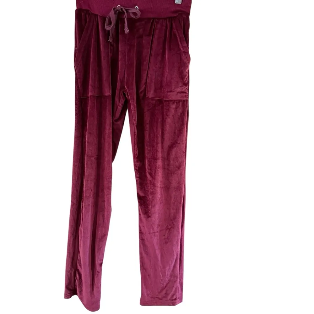 Burgundy Drawstring Pajama Pants Elegant Red - Image 8