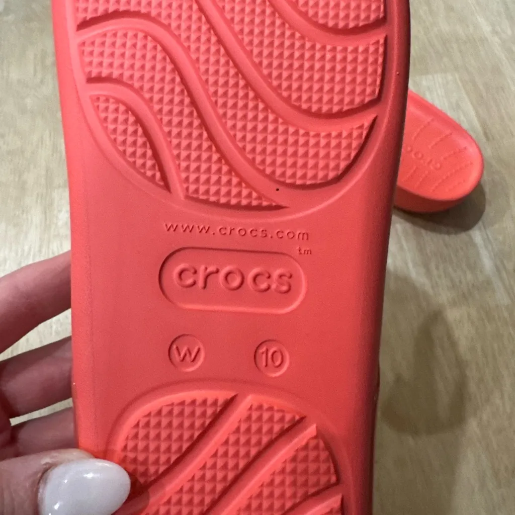 CROCS Sandals Splash Flip Flop size 10 orange - Image 7