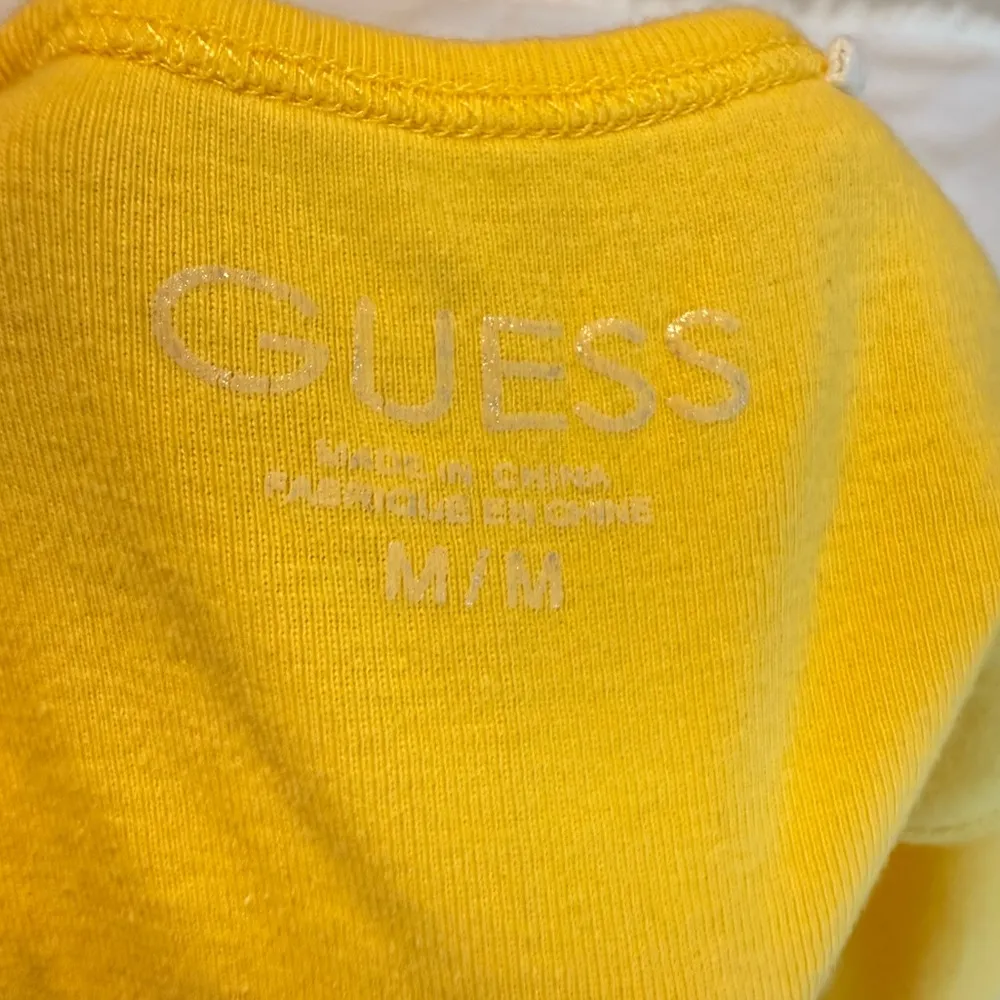 Guess Yellow Blingy Tank Top Size Medium Cotton - Image 5