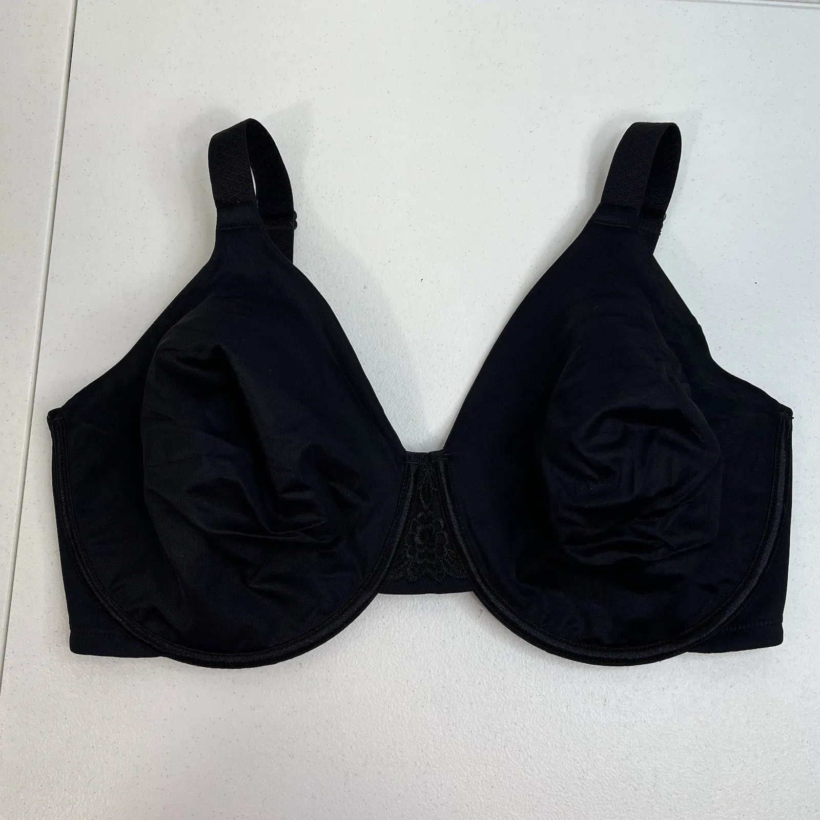 Vanity Fair 38DDD Bra 76080 Back Smoothing Minimizer Underwire Black Full Cover - Image 3