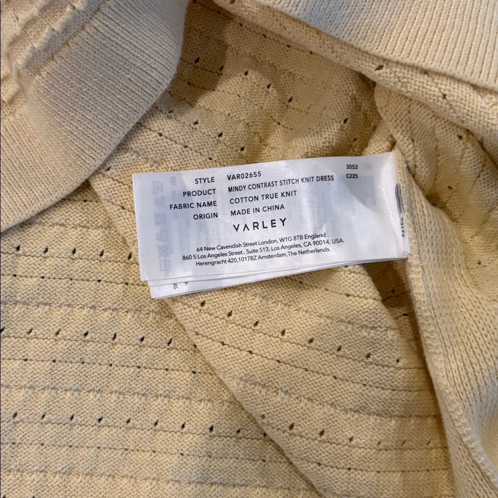 New With Tags Varley x Anthropologie Mindy Contrast Stitch Knit Dress Sz M - Image 9