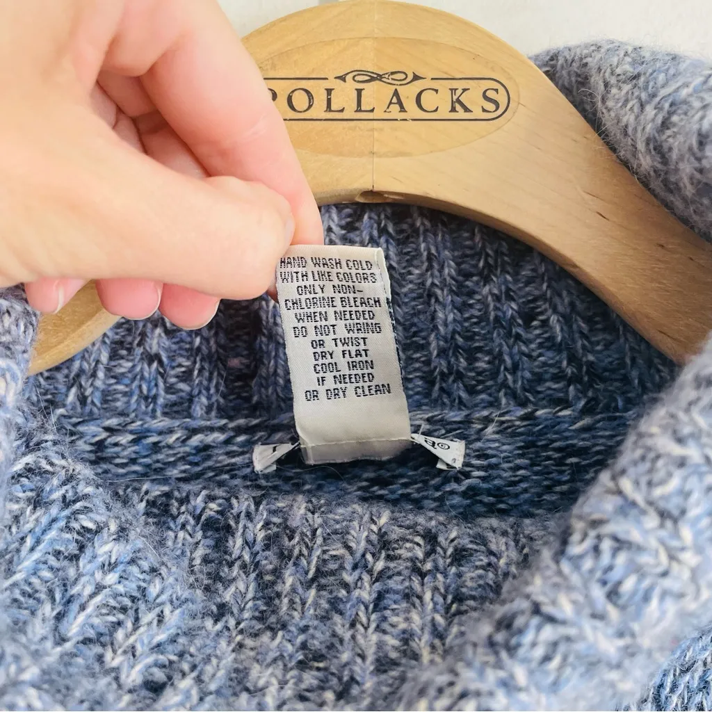 Rosanna Vintage Wool Angora Turtleneck Sweater L Women’s Heather Blue Size L - Image 9