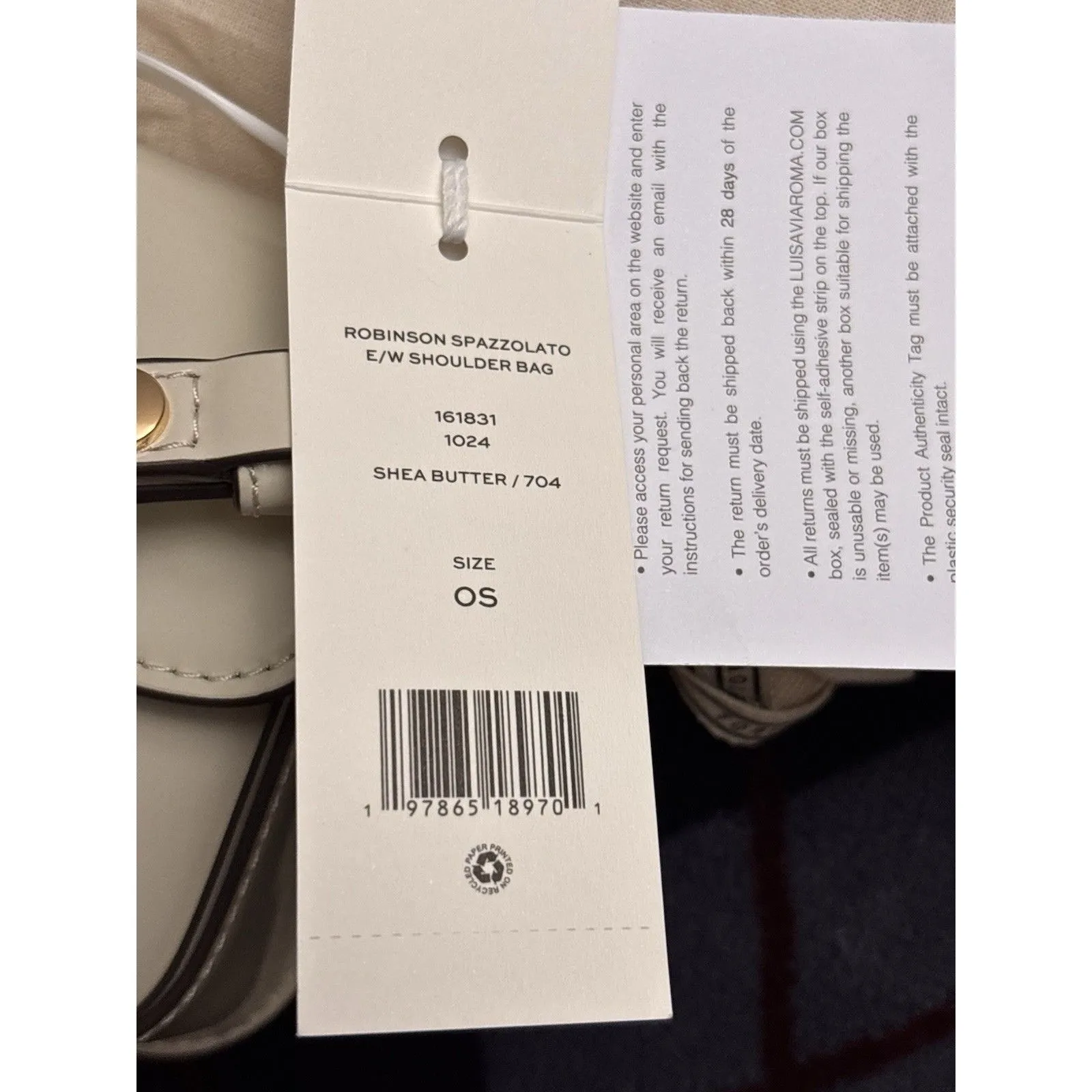 Tory Burch Robinson Spazzolato E/W Rectangular Shoulder Bag Shea Butter New - Image 5