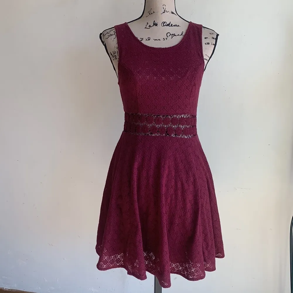 Free People Daisy Waist Merlot Dress Size 4 - Image 6