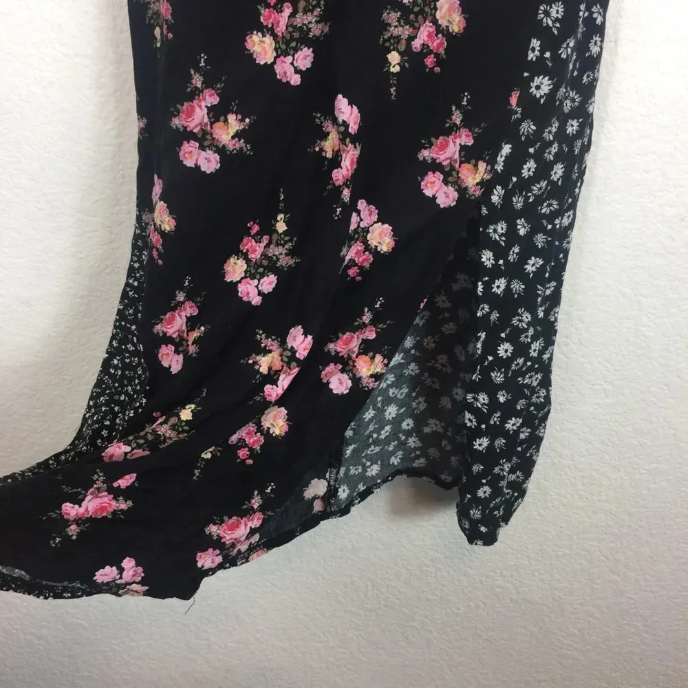 Topshop Mixed Floral Print Strappy Side Slit Midi Dress Size 4 - Image 9