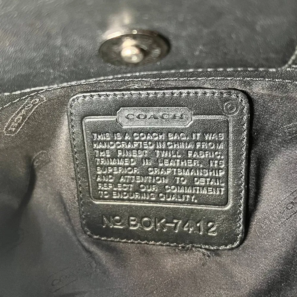 Women's Coach Leather & Fabric Shoulder Purse - Image 2