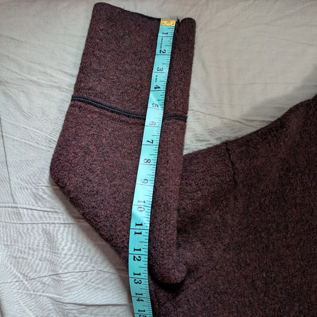 Vintage Margret O'Leary Wool Blend Knit Cardigan Women's Large Mauve/Black - Image 7