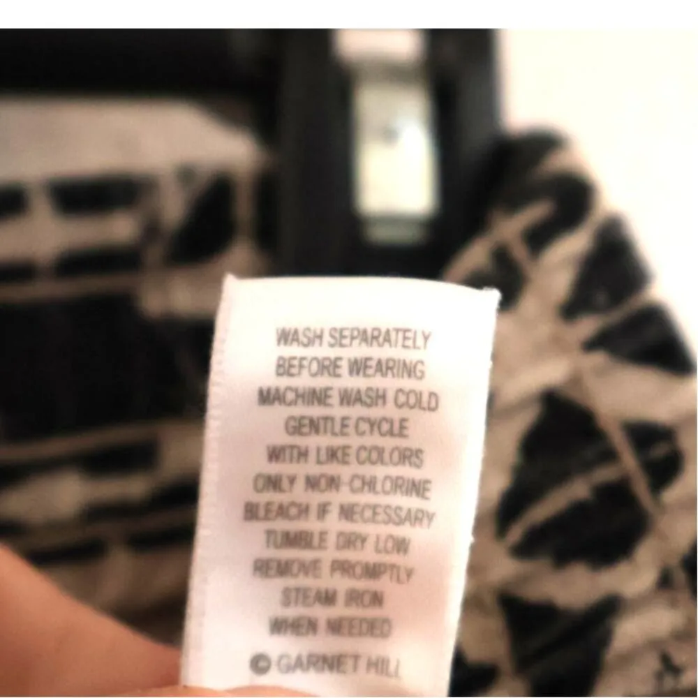 Garnet Hill Linen Pull-On Batik Print Shorts Black Cream 8 - Image 5