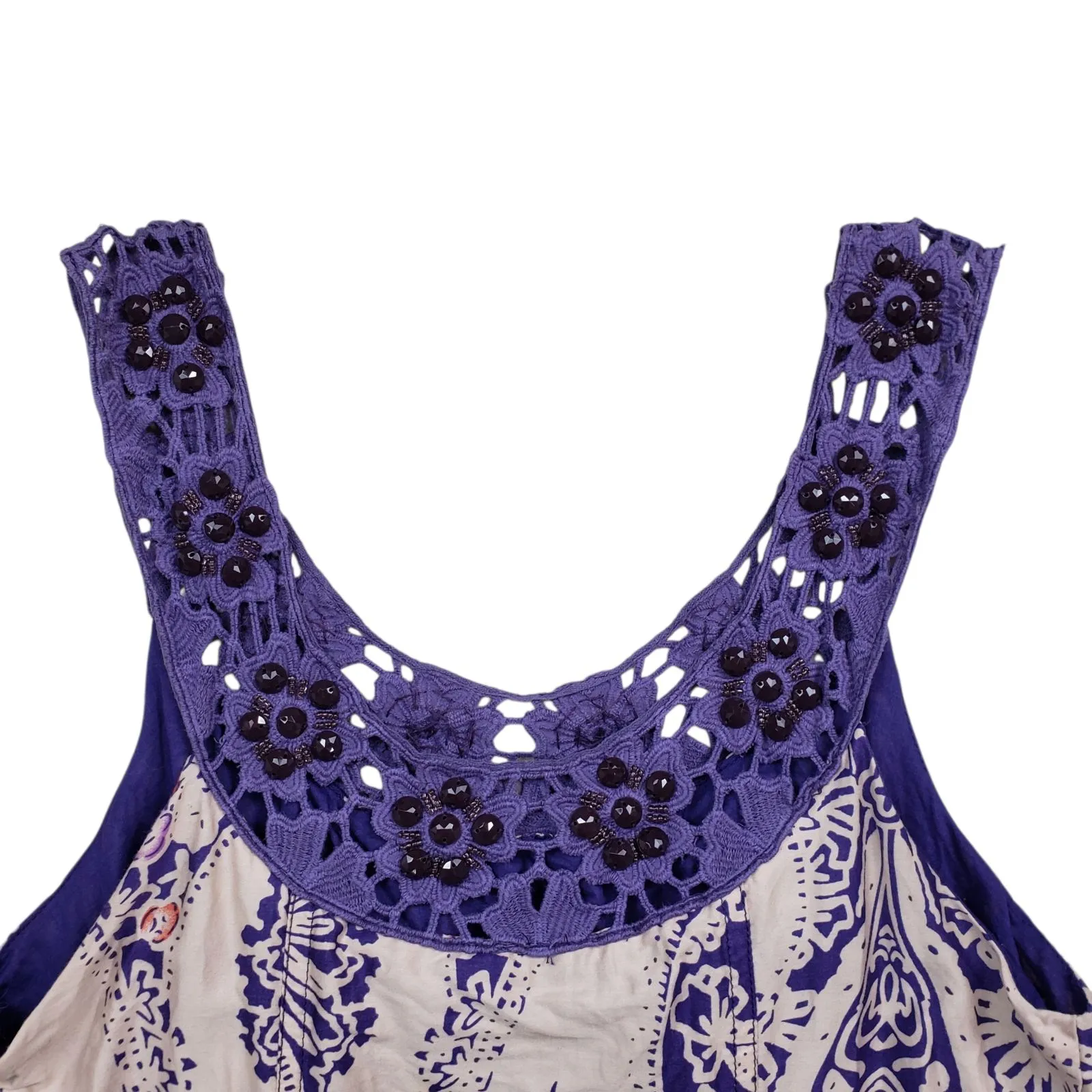 Free People Folklore Paisley Dress Womens Size 4 Jewel Trim Boho - Image 11