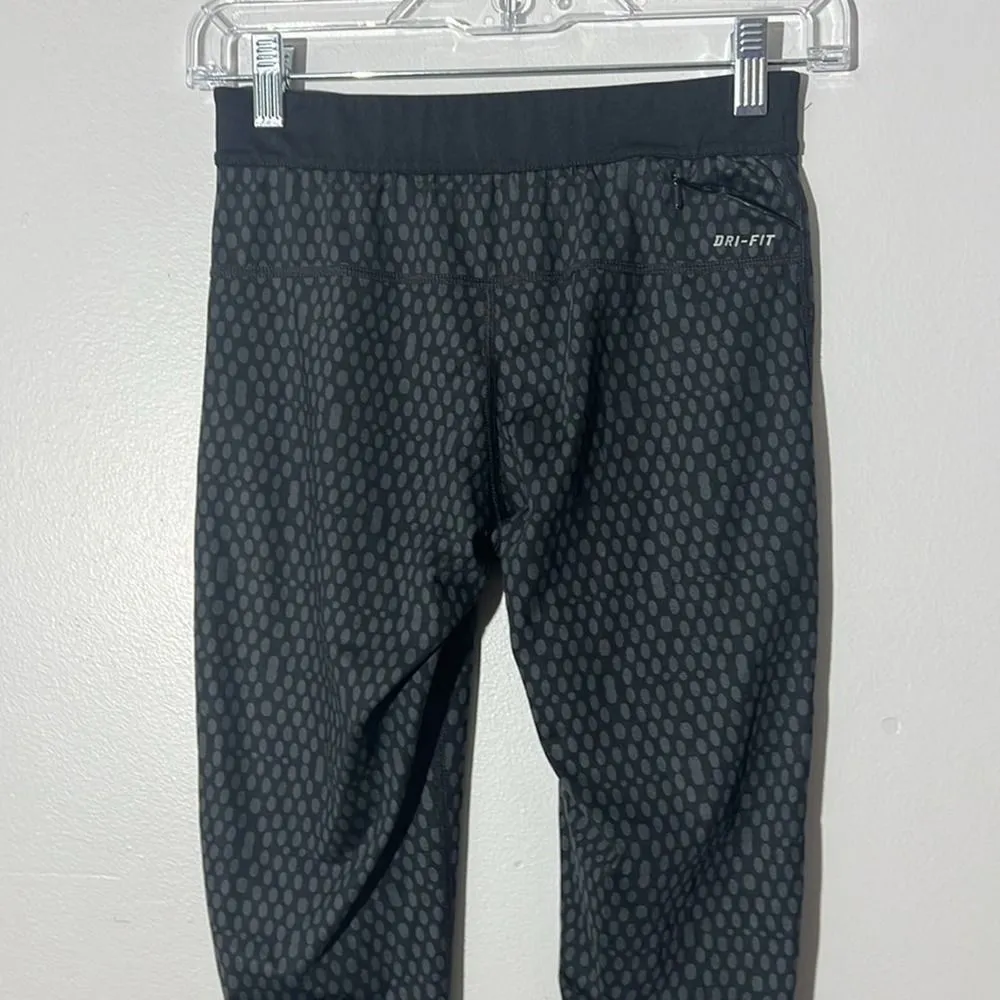 Nike Dri Fit Running Ankle Length Black Gray Leggings Women's S - Image 5