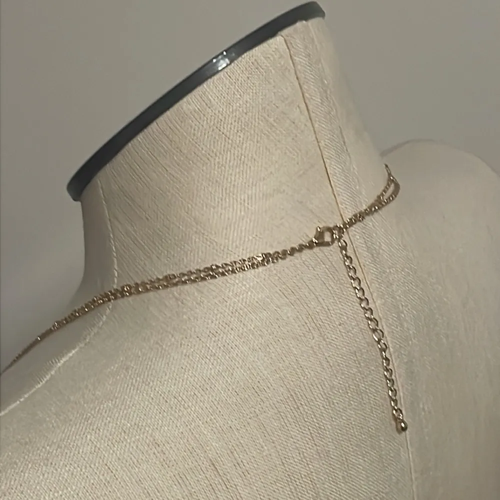 Massini necklace and hoop earrings coord set Goldtone fashion jewelry New OS - Image 5