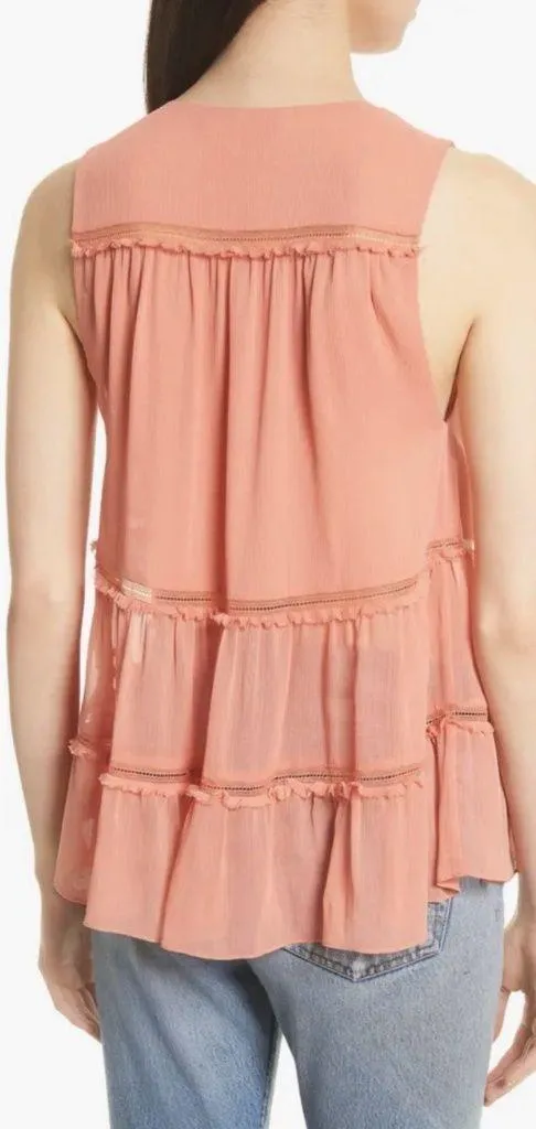 Alice + Olivia | Tie Neck Tiered Ruffle Tank - Image 2