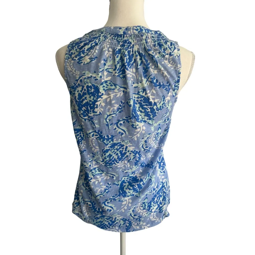LILLY PULITZER Sea Turtle Blue Tank Top Size Small - Image 7