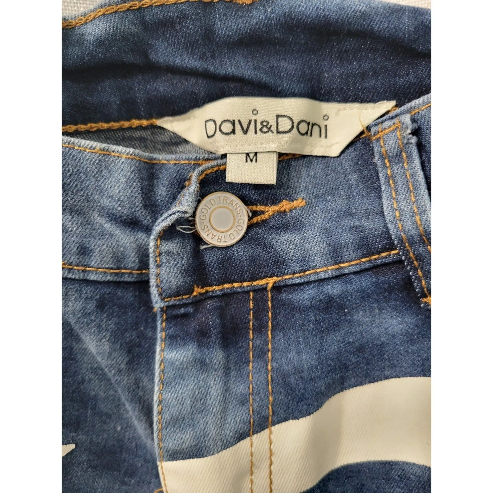 Davi & Dani American Flag SHORTS USA  denim  White  Blue 4th July women Size M - Image 5