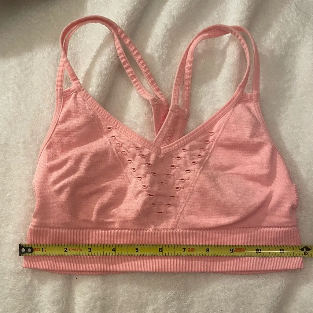 Victoria Sport Pink Cropped Sports Bra Sz Small pink peach coral - Image 3