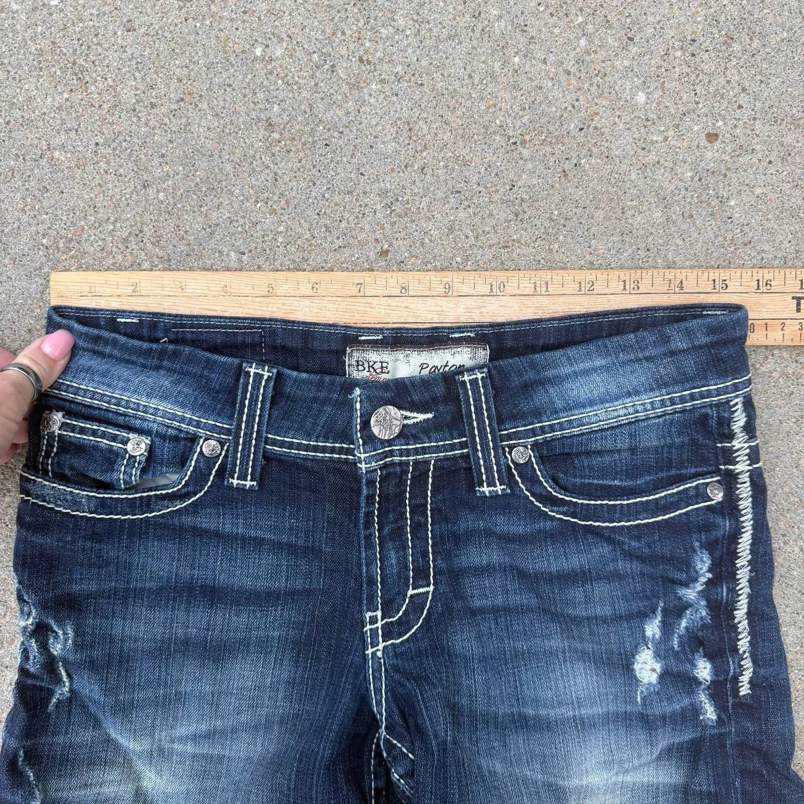 Buckle BKE Payton 28 Dark Blue Jean 4" Shorts w/ 1" Double Cuff Stretch BKC1105 - Image 6