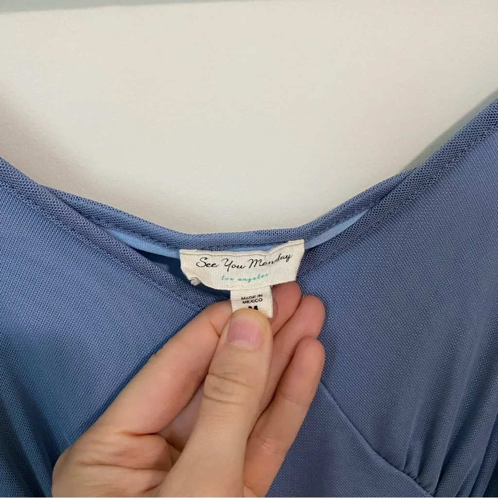See You Monday Powder Blue Mini Dress size Medium - Image 4