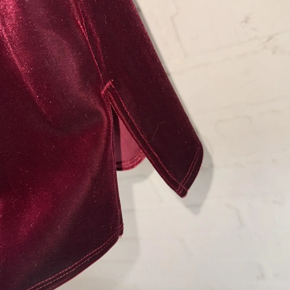 Chicos velvet shirt NEW wine maroon deep marlot trackers medium - Image 3