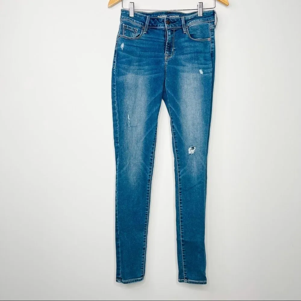 Old Navy Rockstar Skinny Distressed Jeans LONG - Image 5