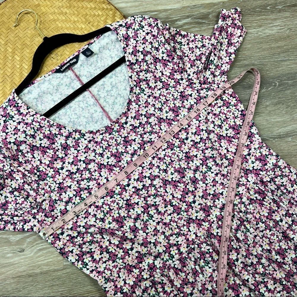 Lands end‎ pink floral printed dress - Image 5