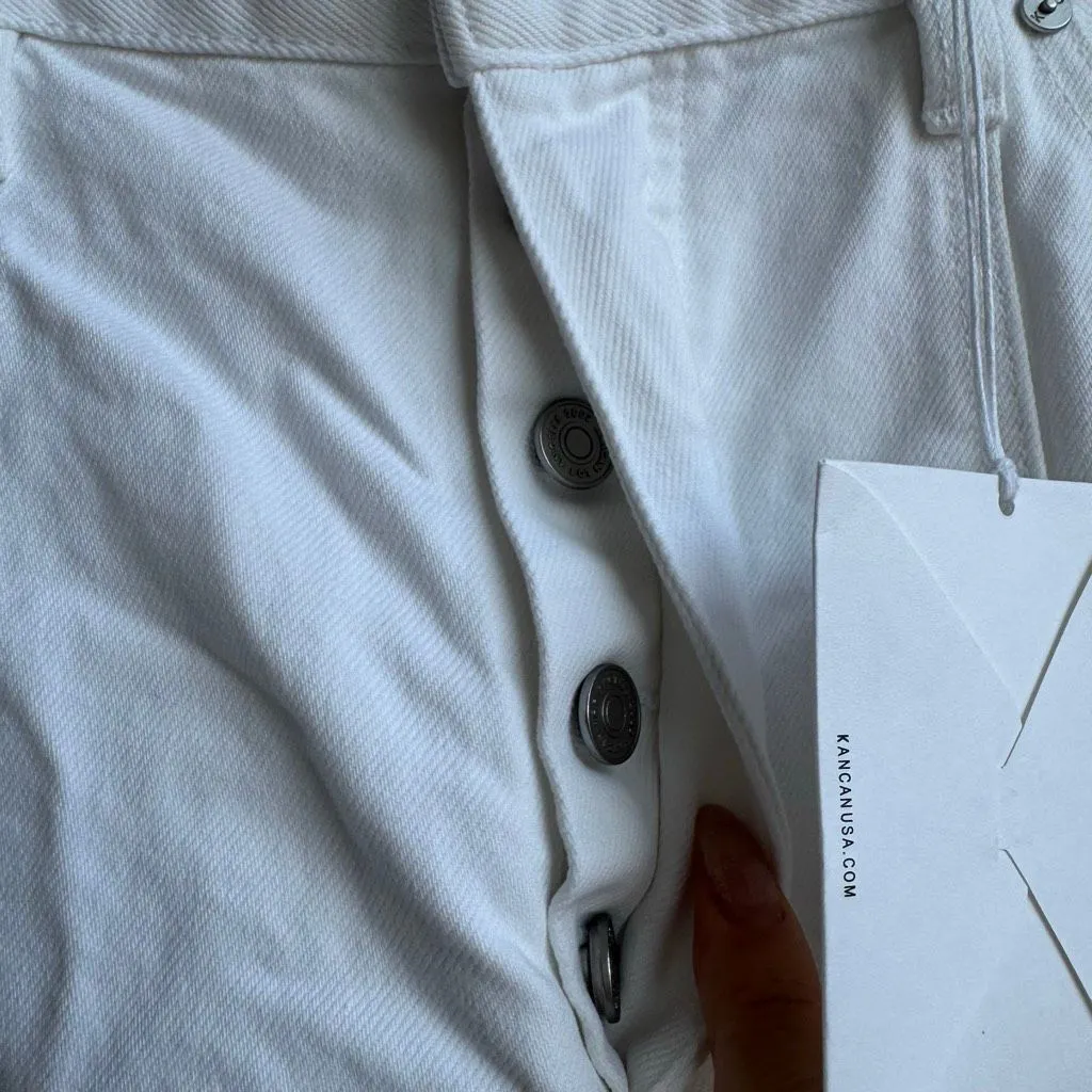 NWT KanCan White Ultra High Rise 90s Wide Leg Jeans 100% Cotton Size 30 / 13 - Image 4