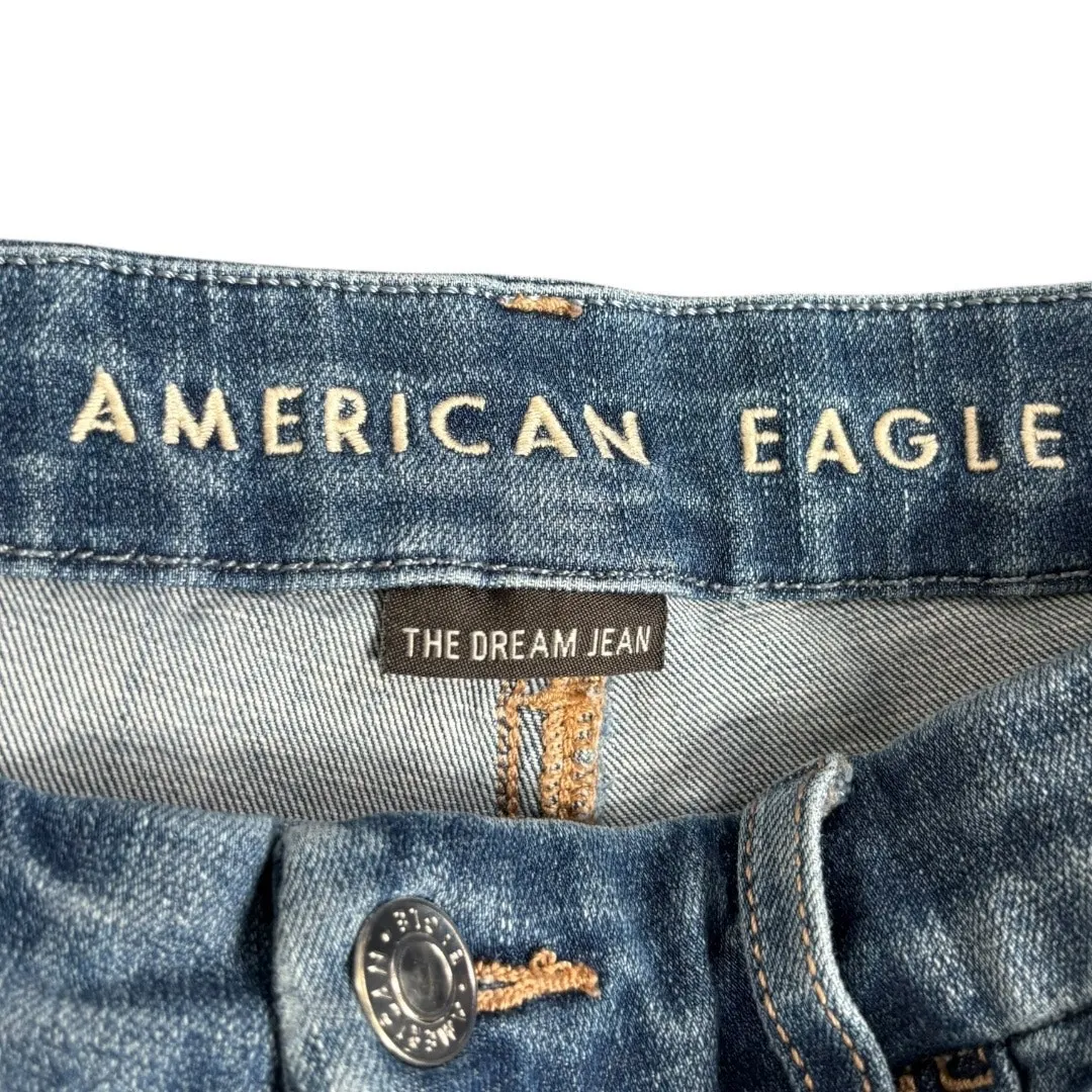 American Eagle The Dream Jean Distressed Skinny Jeans Size 4 Regular Stretch Blue - Image 6