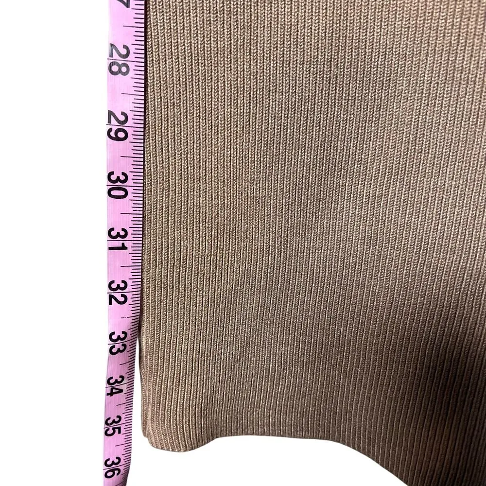 Mable Long Sleeve Mini Sweater Dress Womens M Brown Ribbed Knit Sweetheart Neck Size M - Image 7