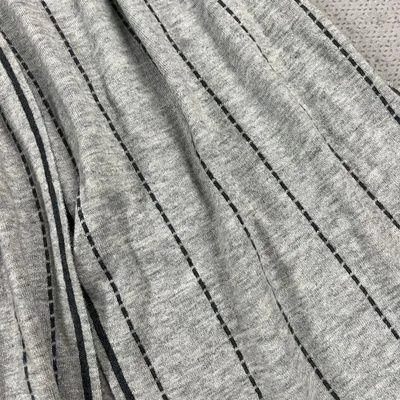 Dark Gray Charcoal & Light Grey Soft Cozy Reversible Vertical Stripe Scarf EUC - Image 2