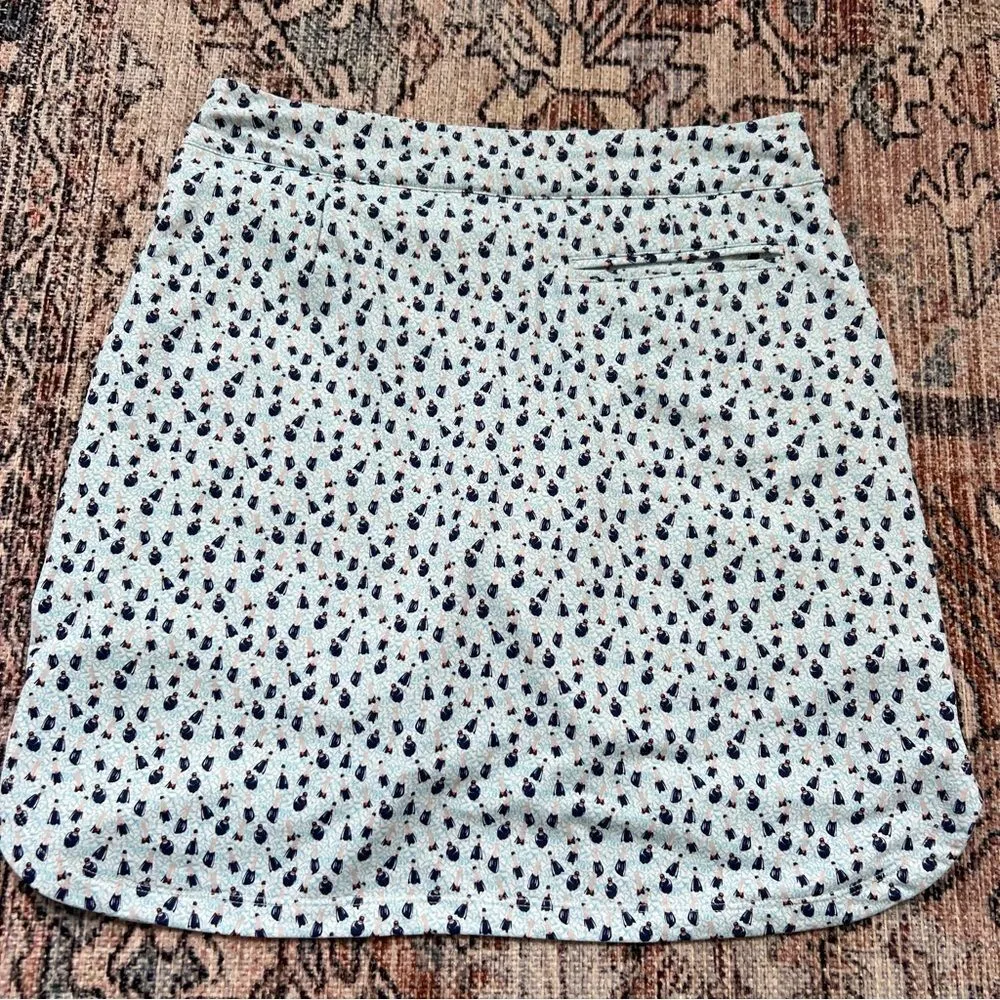 Women’s Peter Millar Alice Petal Hem Golf Skort Apres Party Champagne Small - Image 9