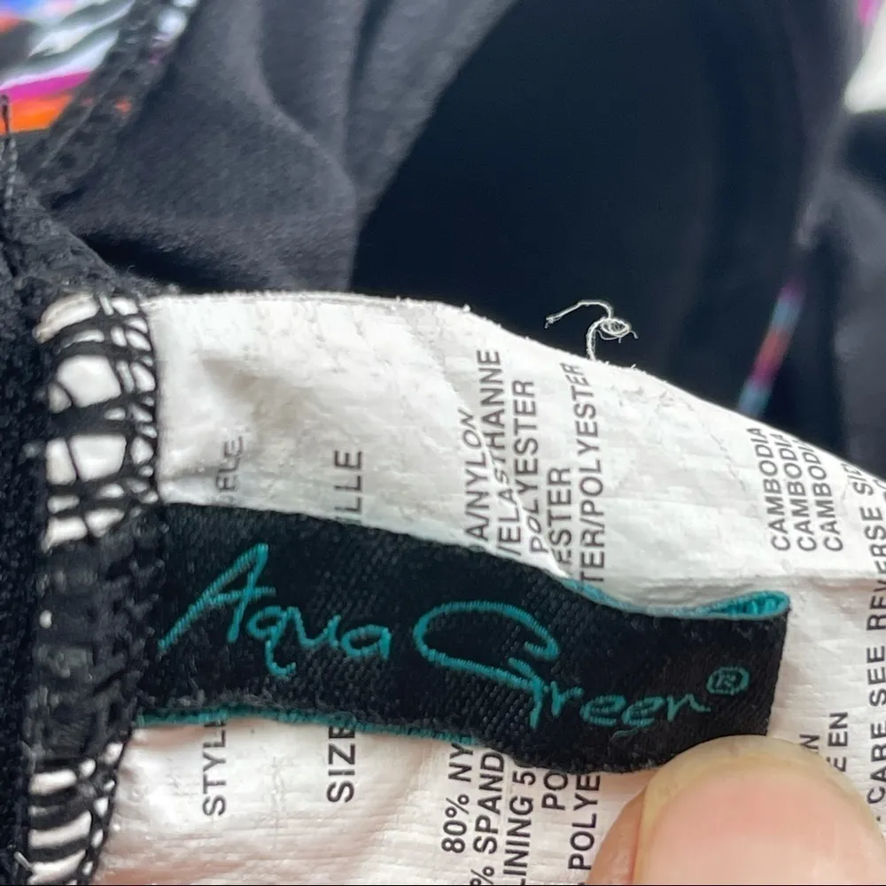 Aqua Green Tribal Chevron One Piece Swimsuit Women’s Size S - Image 9