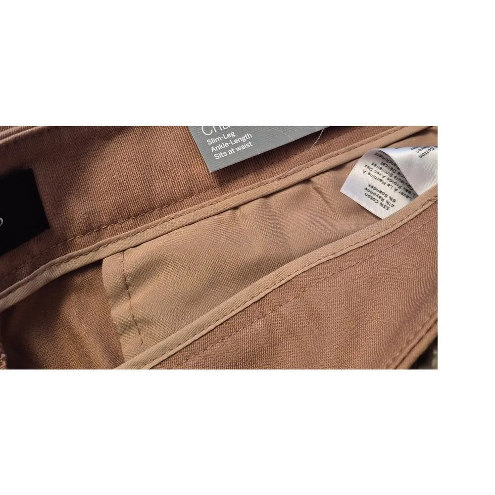 NWT $99 Talbots Camel Chatham Slim Leg Ankle Length Pant Sz16 Stretch Cotton - Image 5