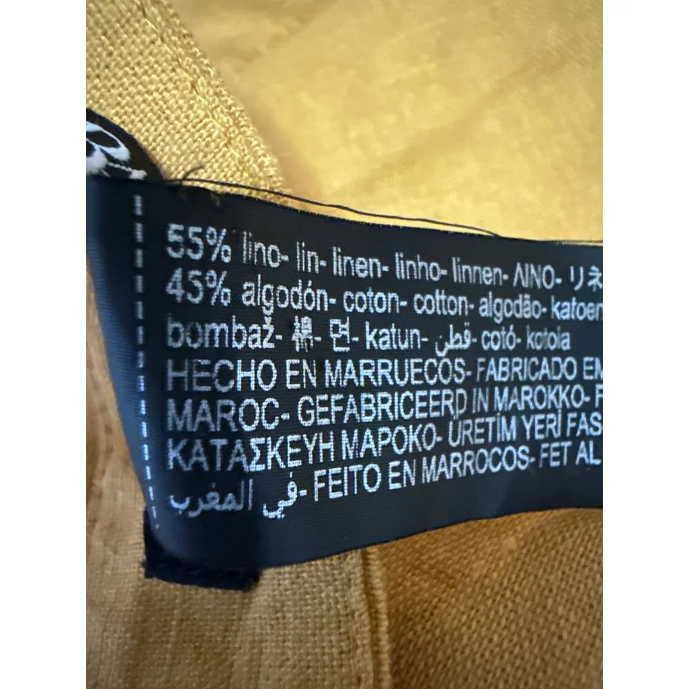 Zara Yellow Linen Tie Waist Lightweight Mini Straight Pencil Wrap Skirt Size L - Image 5