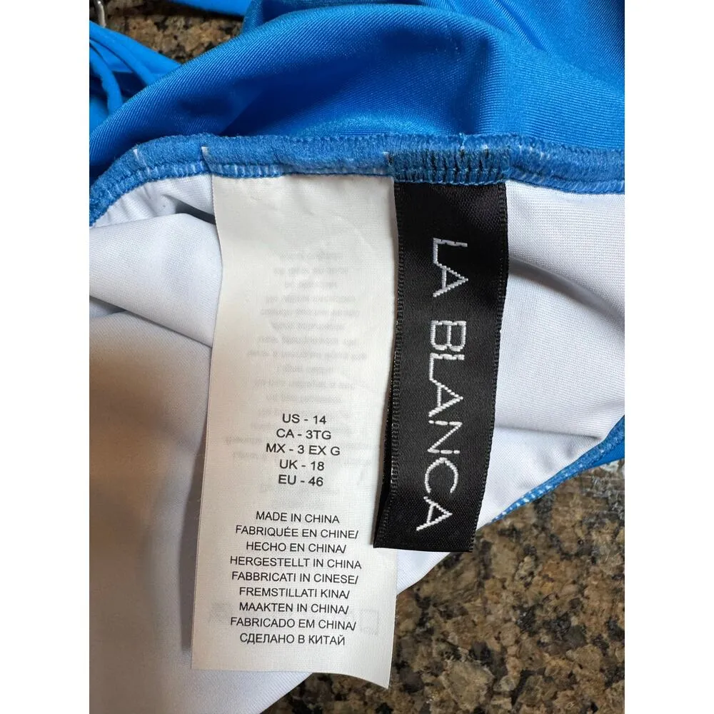 La Blanca Island Goddess Twist Swim Tankini Top  - size 14- Capri Blue (NEW - Image 5