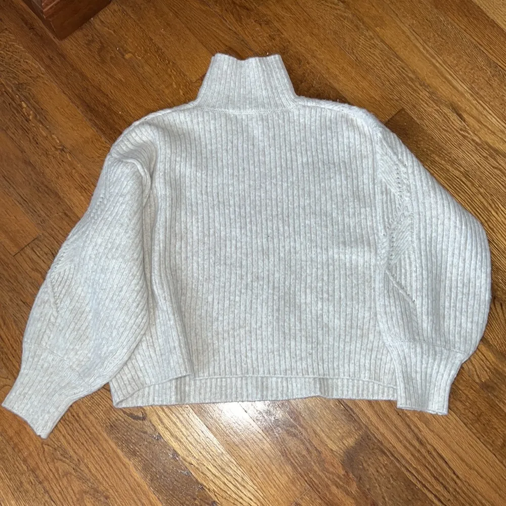 Lulus Cozy Memories Cream Pointelle Knit Turtleneck Sweater - Image 4