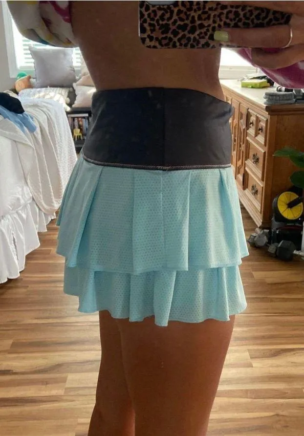Lucky in Love  Blue Mesh Skirt - Image 2