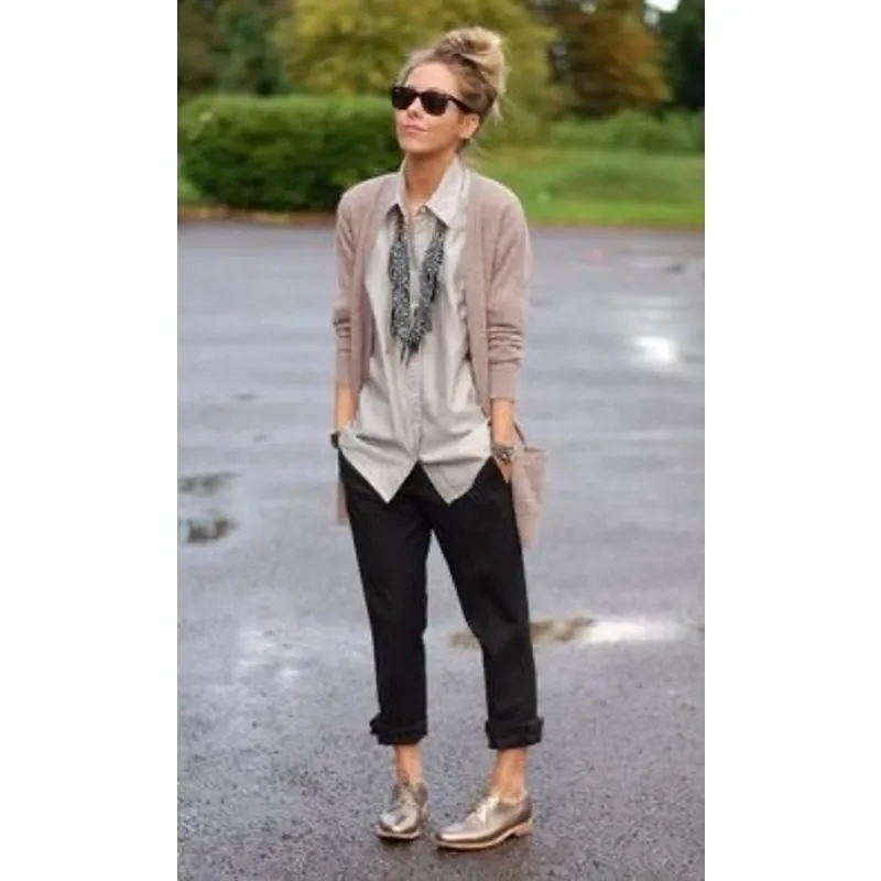 Madewell Frances Light Gold Metallic Leather Lace Up Oxford Shoes Womens 7.5 - Image 6