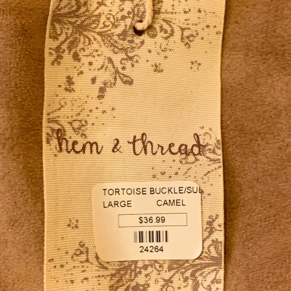 Hem & Thread NWT Large Camel Wrap Skorts with Suede Texture and Tortoise Buckle - Image 2