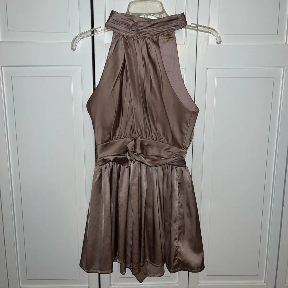Champagne Satin Keyhole Romper Size AUS10/US6 - Image 2