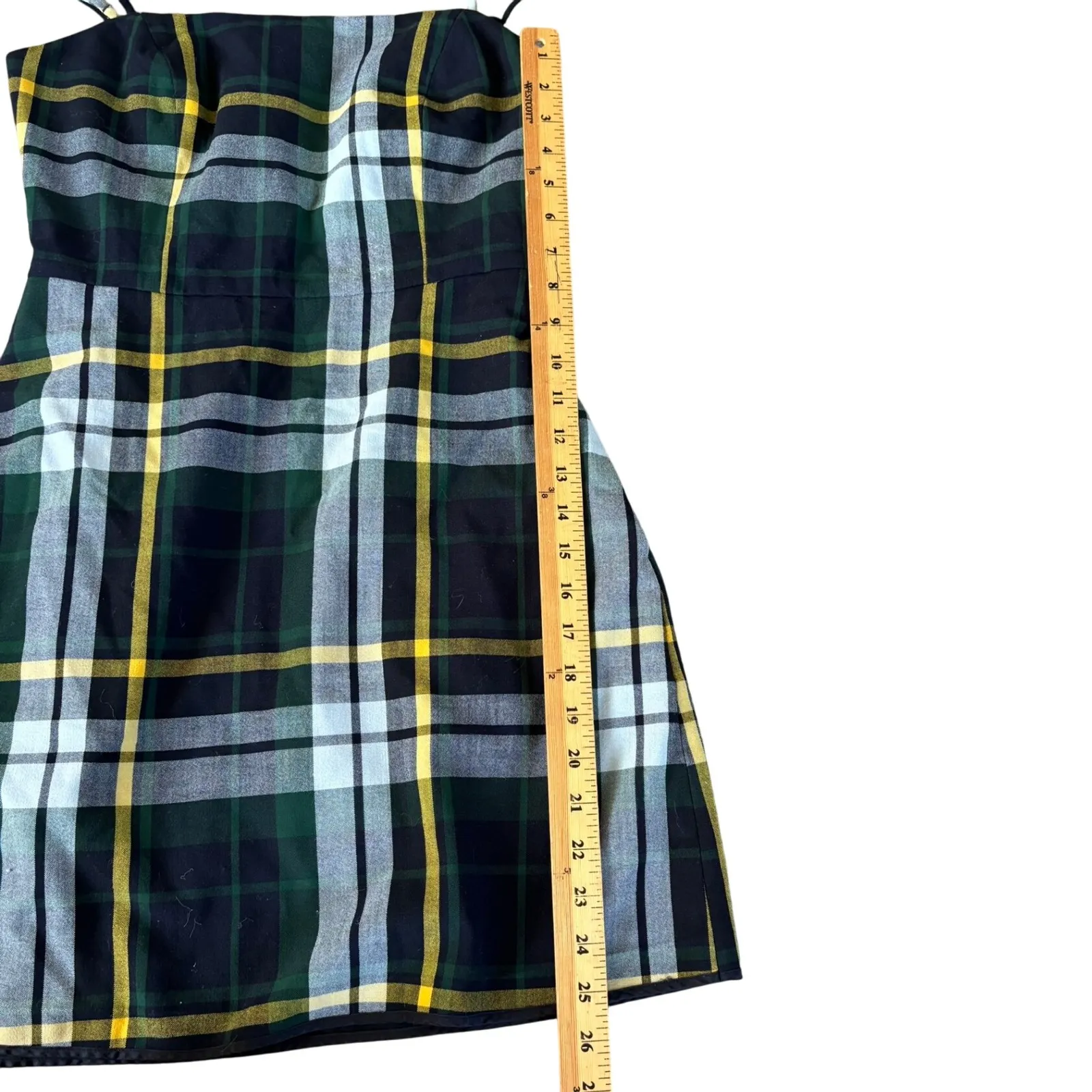 Aritzia Wilfred Plaid Mini Dress Sz 4 Green Schoolgirl Twee Preppy‎ Clueless - Image 10