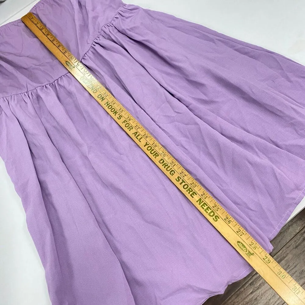 SHEIN Women's Purple Square Neck Puff Sleeve Dress size XL us 12 Pastel Mini - Image 10