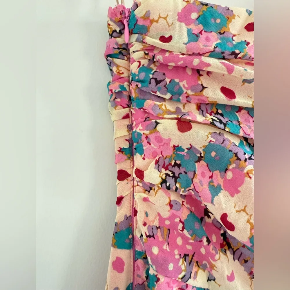 Santorini Floral-Print One-Shoulder Dress  Elegant ASTR size M - Image 6