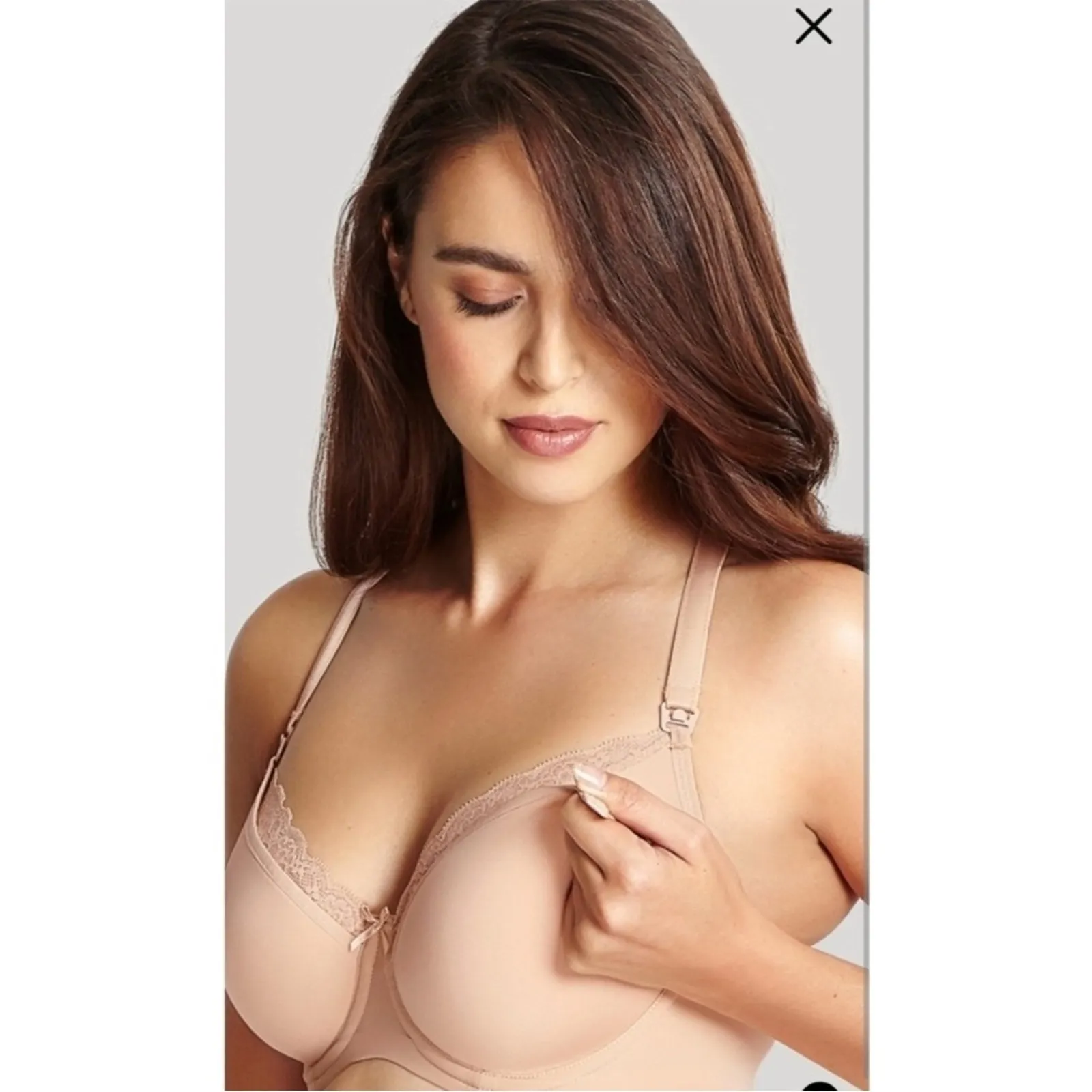 Panache Eleanor 9081 tan nude lace nursing bra 34F - Image 2